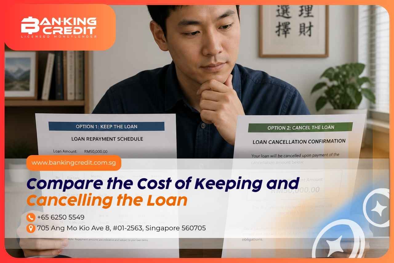 Borrower comparing the cost of keeping and cancelling a loan