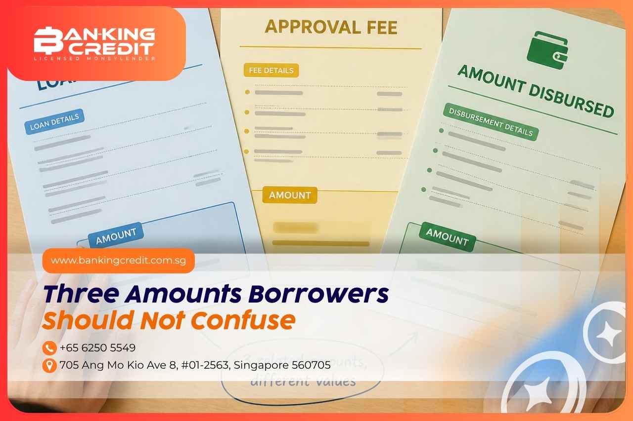 Borrower comparing the loan principal, approval fee and amount disbursed